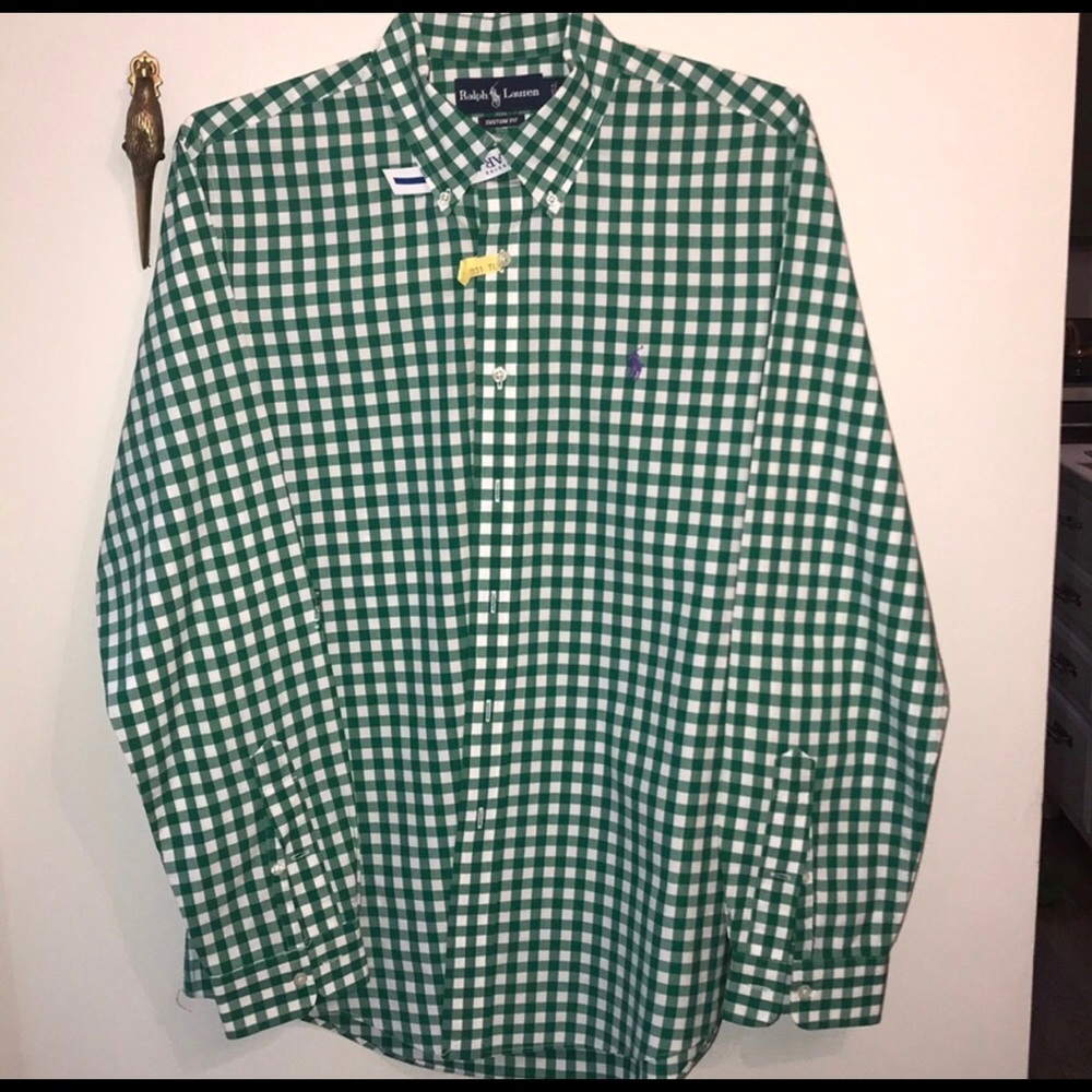 Ralph Lauren classic fit green and white checkered